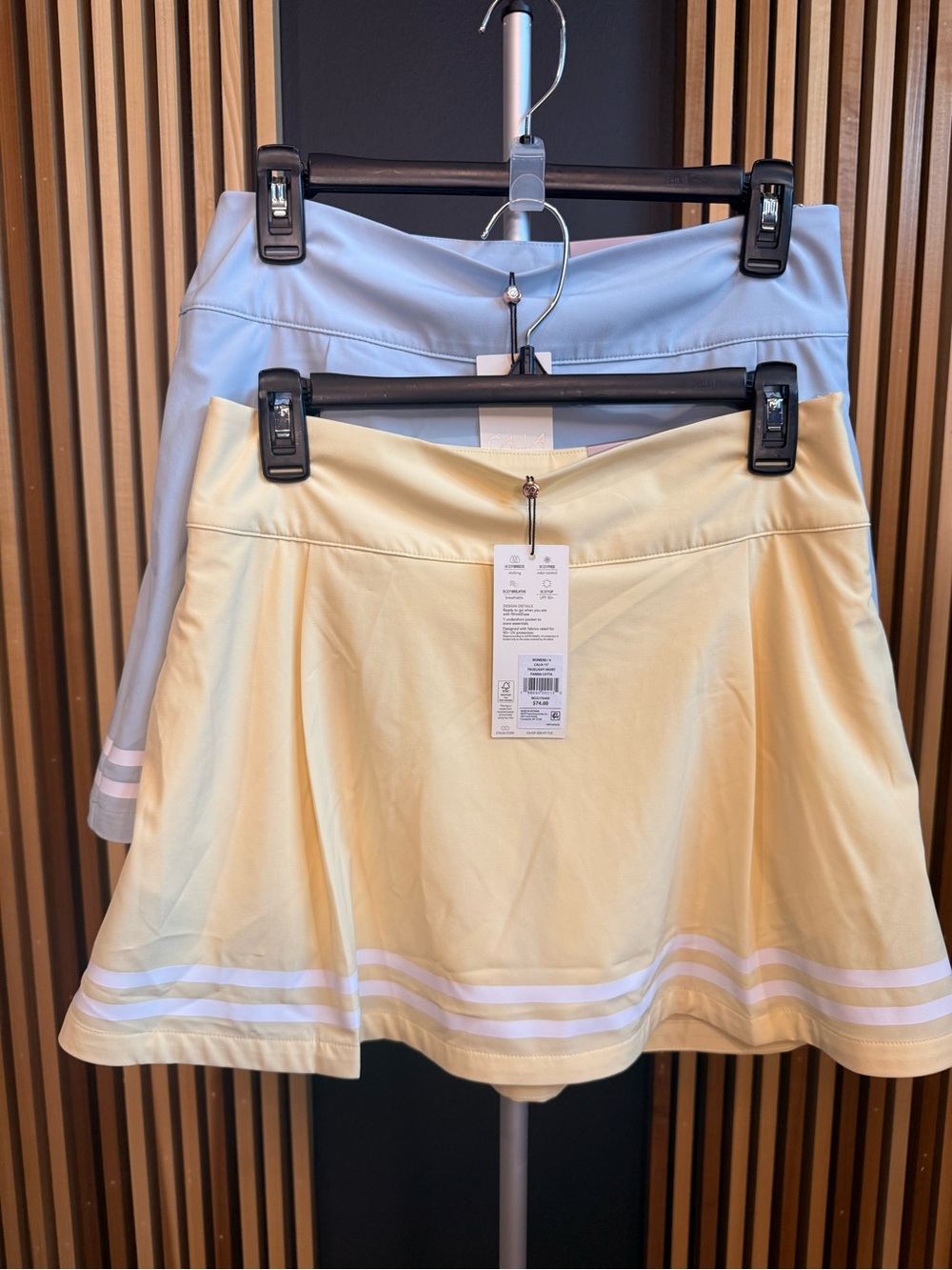 Calia Truelight 15” Golf Skort 2 Set in Yellow & Blue